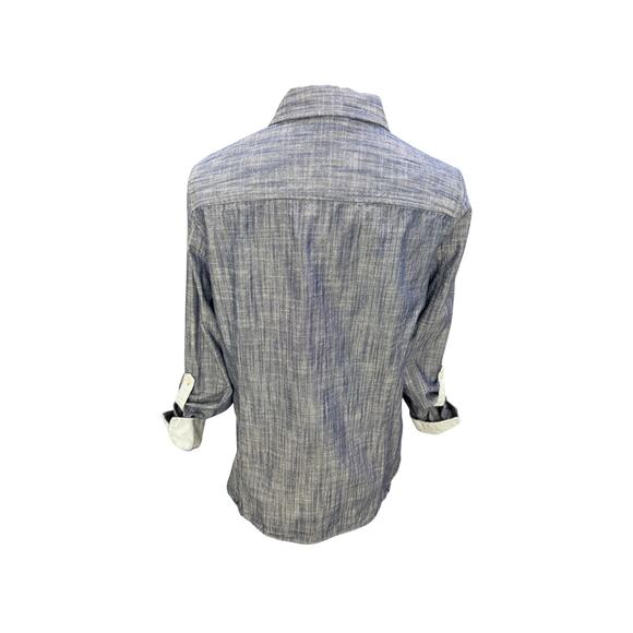 Tommy Hilfiger Women's Blue denim long sleeve top button-up collar - Picture 2 of 4